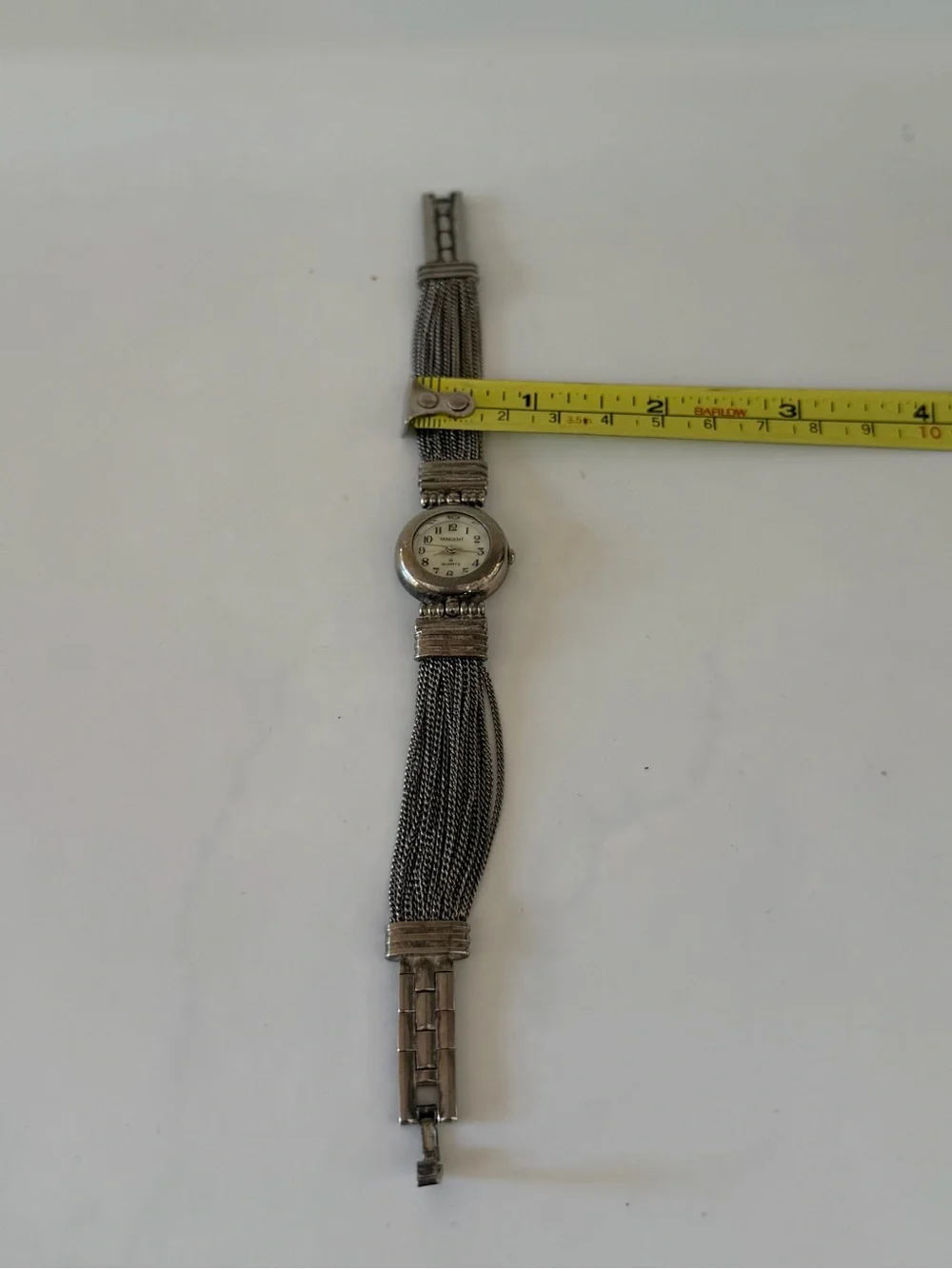 Tangent Silver-Tone Quartz Chain Link Watch